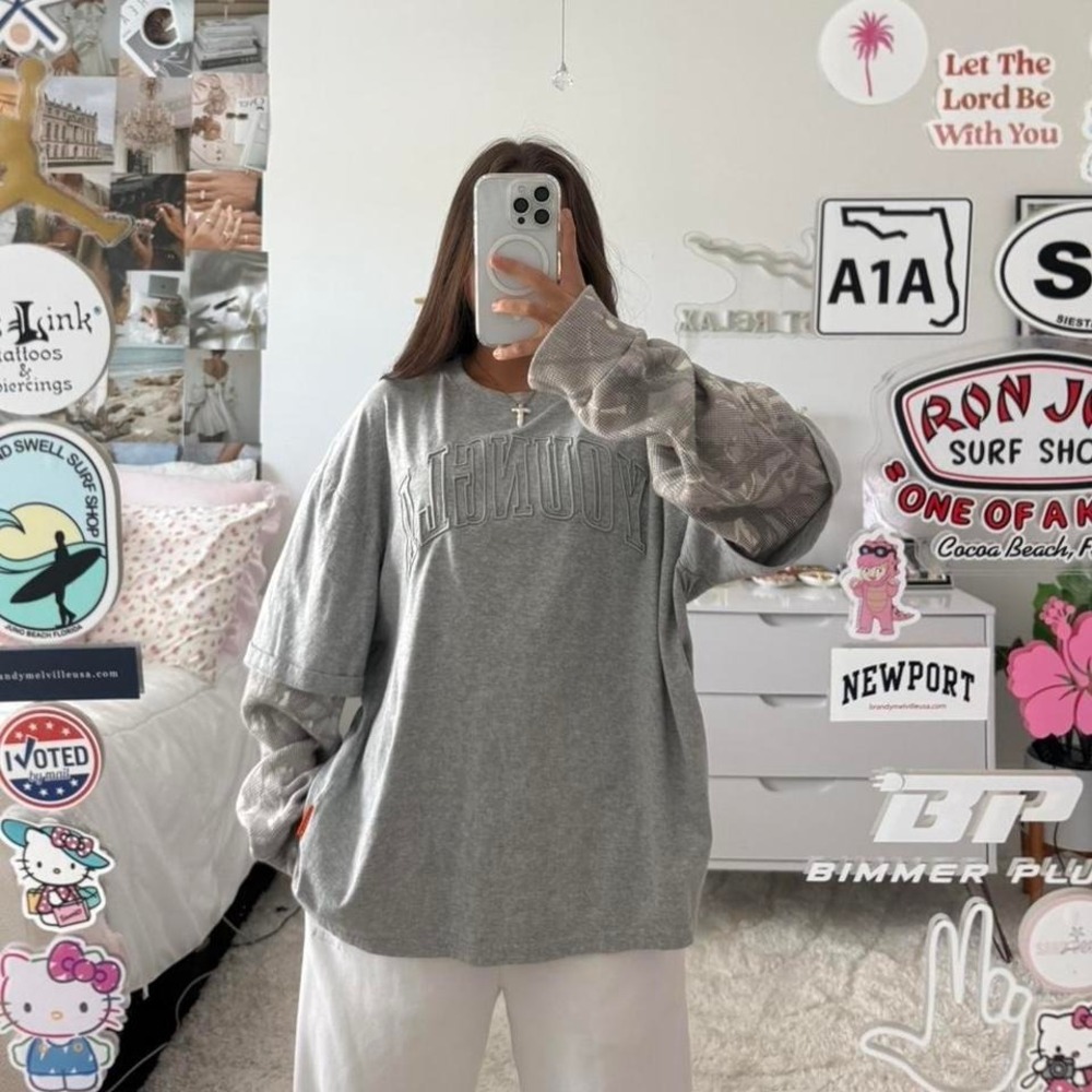 YoungLA Grey and Camo Long sleeve